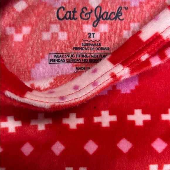 Cat & Jack Christmas velour pjs - Picture 2 of 3